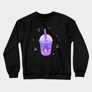 Graveyard boba tea with many ghosts Crewneck Sweatshirt